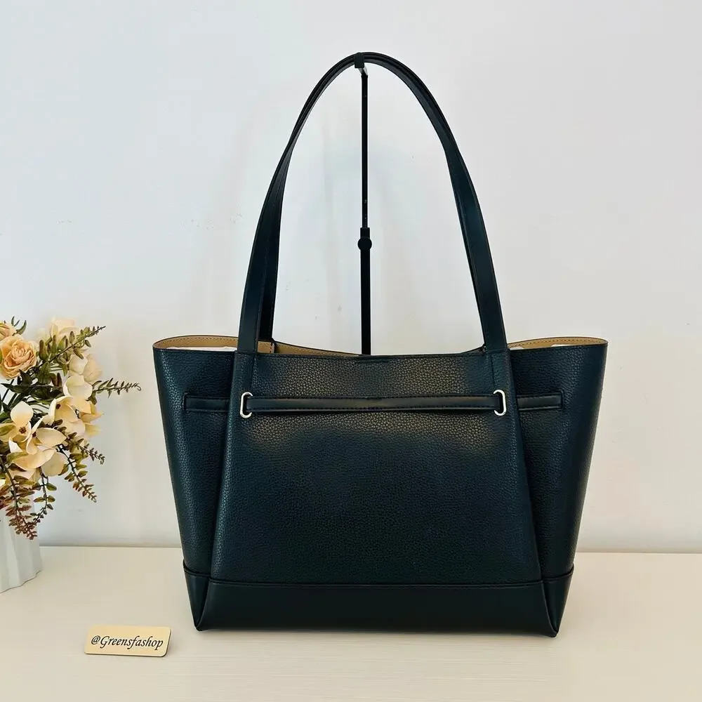 Michael Kors Purse Reed Large Logo Tote Bag Black MK - Picture 4 of 8